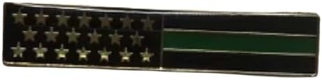 USA THIN GREEN LINE FEDERAL TIE BAR RECATANGLE Bike Motorcycle Hat Cap Lapel Pin Collectible Novelty Costume Accessory image 2