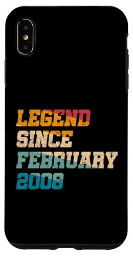 Carcasa para iPhone XS Max 17 años leyenda desde febrero de 2008 divertido cumpleaños número 17