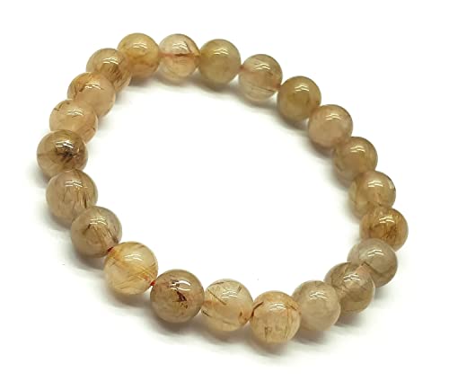 Bracelet pierre rutilé cuivre idéal pour vos séances de yoga et de méditation