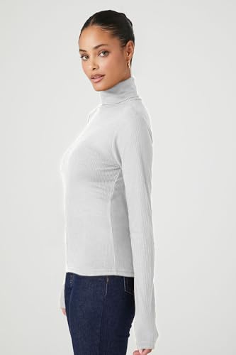 Image of Emmalise Womens Turtleneck Top Long Sleeves Fitted Ribbed Top