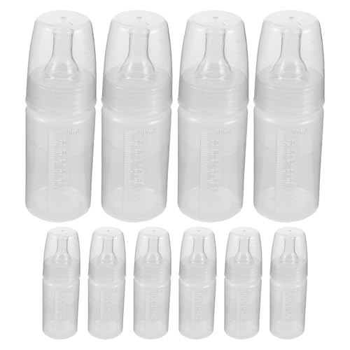 MAJORMENCH 使い捨て哺乳瓶 乳首付き 100ml 10個セット 目盛り付き 哺乳びん 用ミルクボトル PP製 旅行や外出時に最適 新生児 幼児向け 携帯に便利な丸型デザインの商品画像（Amazon）