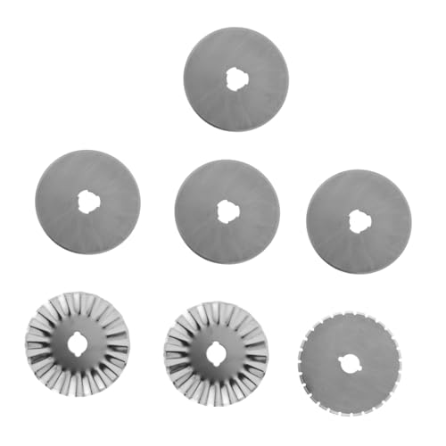 SEWACC 7 Pcs in 1 Set Replacement Blades for Rotary Cutters 4 Straight 1 Dashed 2 Wavy Multi-Purpose for Fabric Paper