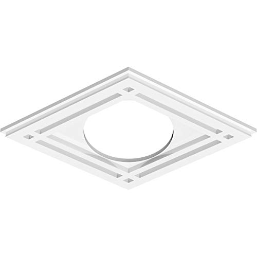 Image of Ekena Millwork CMP20X13DD-07000 Diamond Architectural Grade PVC Contemporary Urethane Ceiling Medallions 20 inchW x 13 3 /8 inchH x 7 inchID x 7 inchC x 1 inchP