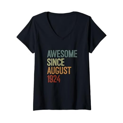 Impresionante desde agosto de 1924, regalo de cumpleaños divertido retro Camiseta Cuello V