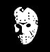 Jason Horror Movie Face WHITE Vinyl Car/Laptop/Window/Wall Decal