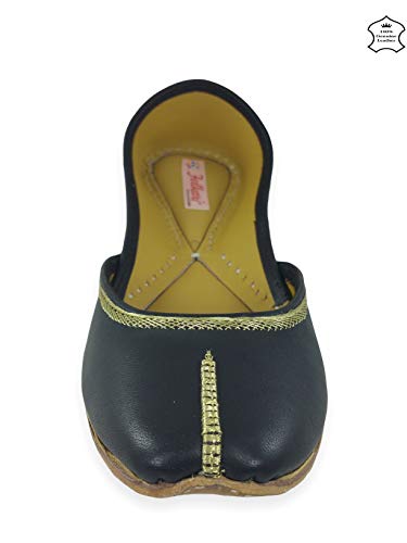 Image of Fulkari Women's Nappa Soft Genuine Leather Juttis | Bite and Pinch Free Jutis | Punjabi Jutti For Ladies | Casual Flat Stylish Mojari | Ethnic Flats For Girls |