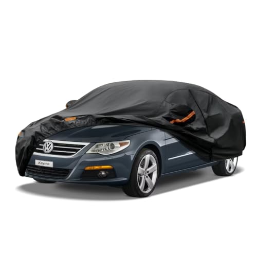Kayme Sedan Car Cover Fit for Volkswagen CC (2009-2017) Automobiles All Weather Waterproof, Outdoor Cover Sun Rain Protection, with Lock and Zipper Do