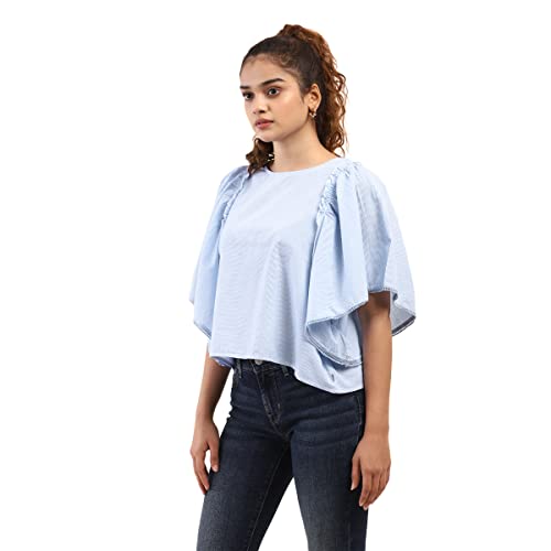 Image of Levi's Women's Striped Ruffles Regular Top
