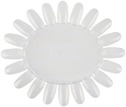 Tinksky 20pcs Sunflower Shaped Clear Acrylic False Nail Art Display Board Practical Wheels
