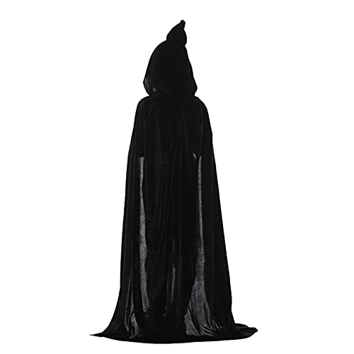 Kids Halloween Hooded Cape Velet Costume Cloak For Boys Girls Black 8-11 T - image 5