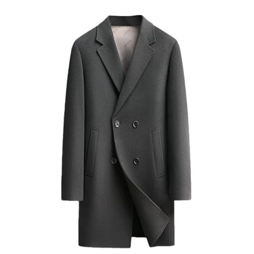 Trench long en laine double face pour homme manteau décontracté chic