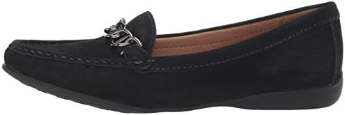 Driver Club USA Women's Genuine Leather Chain Detail Driving Loafer, Navy Nubuck, 7.5 M US | Image 7
