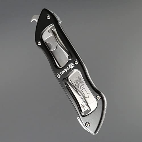 TĀKO X4- Retractable Utility Knife, Instant Access to 3 Extra Blades, Box Cutter, Quick Change, Lightweight, Pocket Knife