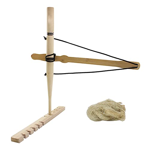 Jorzer Bow Drill Kit Fire Starter Primitive Wood Survival Practice Friction Fire Tool for Teaching Outward Training Light Yellow