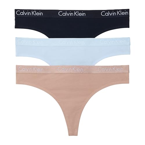 Image of Calvin Klein Women's Motive Cotton Multipack Thong Panty