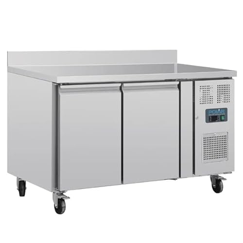 Polar U-Series Double Door Counter Fridge with Upstand, 282 Ltr