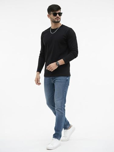 Image of Men's Regular Fit Plain Full Sleeve T- Shirt, Spun Cotton Fabric, Soft and Comfortable Casual Everyday Wear (Pack of 3) (Size Range S to 2XL)