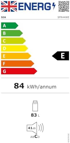 SIA 83L White Under Counter Fridge with Chiller & 2 Shelves - Image 7