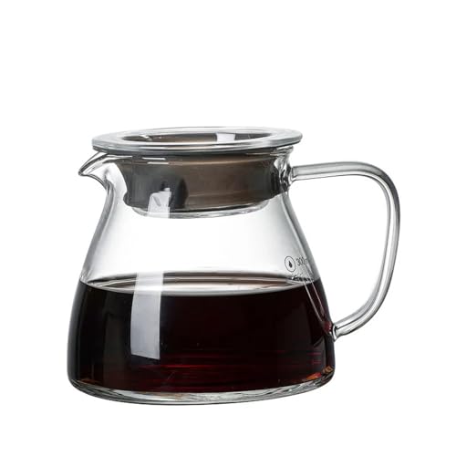 WSQHAO Cafetera de vidrio con asa, ideal for compartir, tetera, uso familiar, cafetera borosilicato for cocina para Café(300ml)
