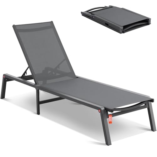 Regolabile in 5 posizioni: progettata tenendo a mente l'ergonomia, la nostra chaise longue da patio è dotata di 5 angoli regolabili. Che tu voglia riposare, leggere, giocare, prendere il sole o sdraiarti per un pisolino, il tessuto traspirante assicura un'esperienza di svago fantastica.
