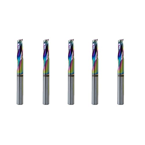 Image of NZ 1 /4 Single Flute DLC Coated Carbide End Mill HRC45 for Aluminum Copper Titanium 5-Piece Set