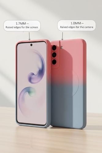 Image of amazon basics Gradient Mag-Safe Case for Samsung Galaxy S21FE 5G | Soft Silicone Shockproof Cover with Camera Protection | Slim Lightweight Design | Smooth Touch & Durable - Pink & Blue