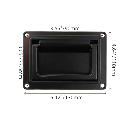 Image of Bitray Recessed Pull Handle Heavy Duty Zinc Alloy Flush Handle Black Toolbox Handle for Deck Hatch