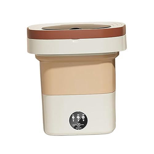 Image of Foldable Mini Washing Machine 8L Small Bucket Washer for Travel Dorm Camping Beige Home & Garden|Major Appliances|Washers & Dryers|Washing Machines