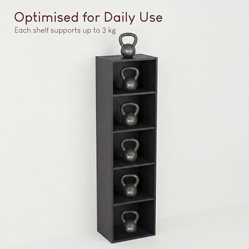 Estantería Oxford Cube de madera negra librería modular de 5 baldas 7