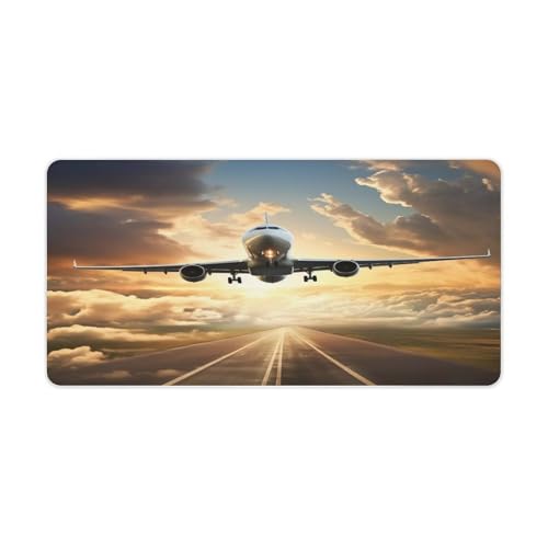 Airplane Desk Pad con Base de Goma Grande 30x60 cm