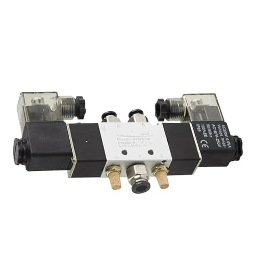 Électrovanne pneumatique 5 voies 4V320-10 en alliage d'aluminium à commutation rapide - 6