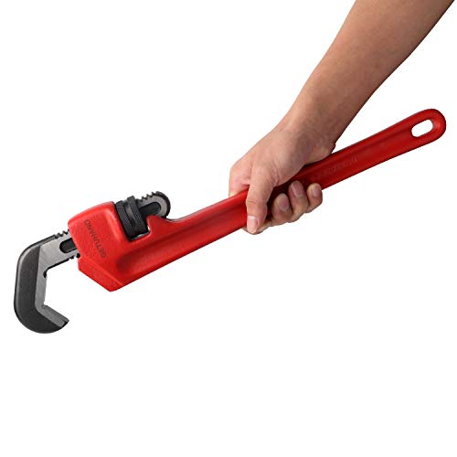 Image of 14-1 /2-inch Heavy Duty Hex Pipe Wrench, Model T-017 Straight Plumbing Wrench, 5 /8 inch - 1 1 /4 inch Capacity