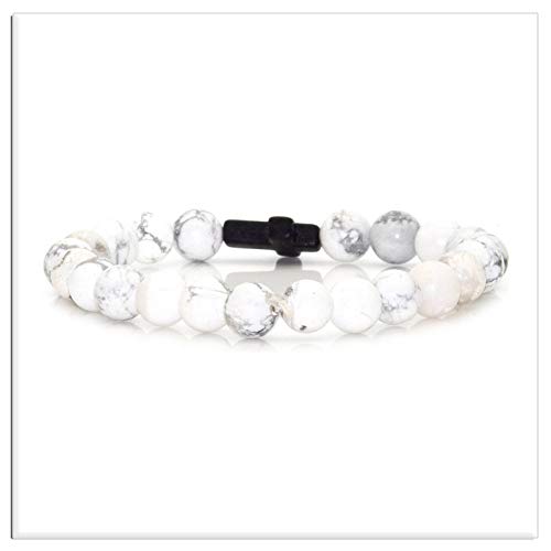 Xusamss Fashion Religious Cross Bracelet 8mm Tiger Eye Turquoise Beads Elastic Bracelet,7 1/2 wrist3