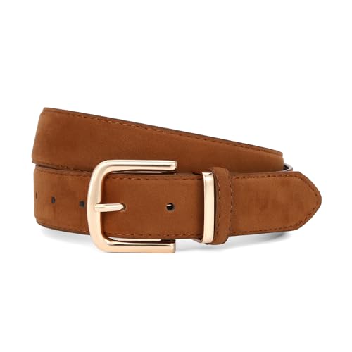 HOTWILL Women Suede Belt for Jeans Dresses Fashion Chunky Ladies Waist Belts with Gold Buckle