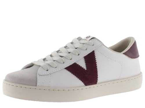 victoria Basket Unisex Berlín Piel & Piezas En Contraste & Puntera Serraje 1126142 para Adulto Bordo 39