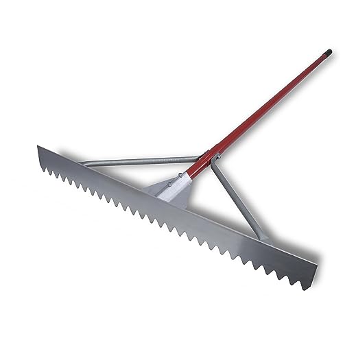 MARSHALLTOWN Braced Asphalt Lute Rake Sharp 32 Inch Blade 84 Inch Aluminum Handle Assembled in USA RED700099