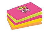 Post-It Super Sticky 655S-N Pack de 5 Blocs de Notas, 90 Hojas/Bloc Multicolor (Rio de Janeiro), 76 x 127 mm
