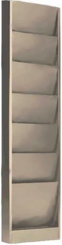 Steel Wall Mounted Clipboard Holder,/ Organizer Rack Falcon Model 206, 6 Pocket-Gray-Gray