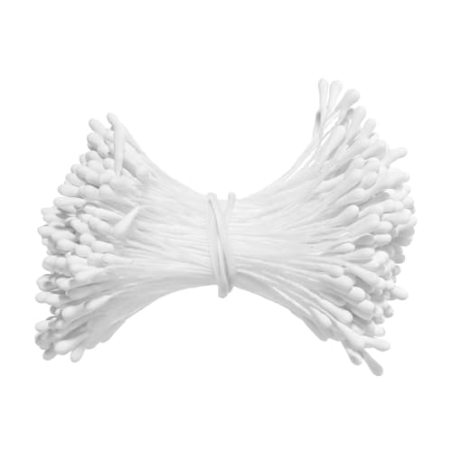 360 Pcs Stamens for Flower Making White Flower Stamens Pearl Double Heads Artificial Flowers Stamen Hand-Made Matt Floral Stamen for Crafts DIY Wedding Party Home Scrapbook Decoration