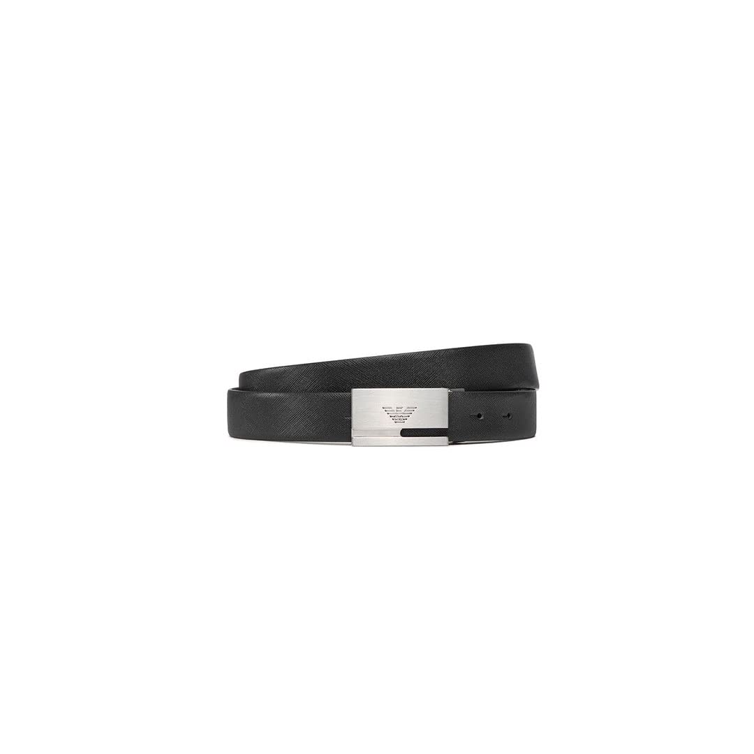 Emporio Armani Men's Black Belts, One Size, Reversible Belt