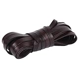 Whakano Vintage Flach Lederband Lederriemen 2 mm dick,Lederschnur Breit Lederbänder,Bänder für Basteln von Taschenriemen Schultergurte Ledergürtel Hutbänder Verpackungsherstellung,8mm x 5m
