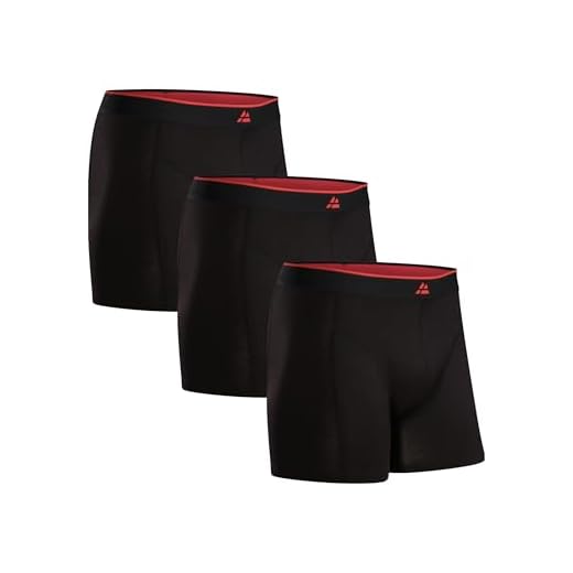 DANISH ENDURANCE 3 Pack Calzoncillos de Bambú para Hombre, Bóxer Ultrasuave y Transpirable, Negro, Large