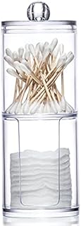 SZXMDKH Makeup Organiser Set, Cotton Pads Holder, Clear Acrylic Makeup Pads Container Organizer Case with Plastic Lids for Cotton Balls, Swabs