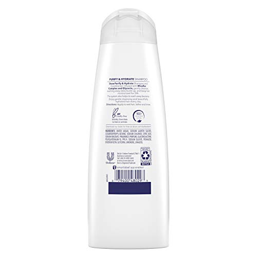 Dove Care & Protect Shampoo for Dry Hair Purify & Hydrate Hair for Dryness Protection 12 oz