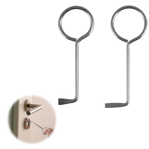 wilcractk Herramienta Multifuncional Con Llave Maestra Y Accesorio Para Abrir Puertas Set De 2 Piezas En Color Plateado Ideal Para El Hogar Emergencias Y Uso Diario