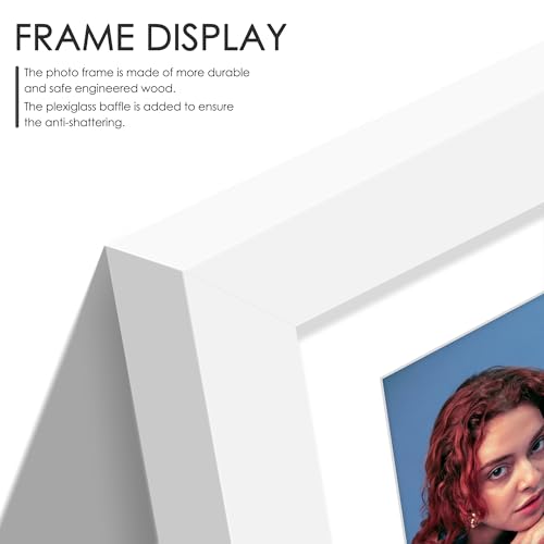 Image of DUENPY 8x16 Collage Picture Frame, 5x7 Collage Picture Frame Displays Three 5x7 inch Photos, or 8x16 (Without Mat) for Available Horizontal Wall Mounting Display and Vertical, White.
