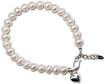 Cherished Moments .925 Sterling Silver Mom and Me Cultured Pearl Matching Bracelet for Mom and Daughter "Forever in My Heart" Sold as a Set or individually