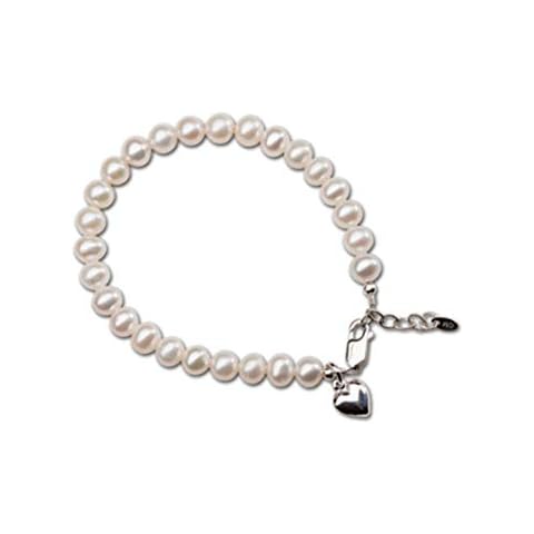 Sterling Silver Mom and Me Cultured Pearl Matching Bracelet for Mom and Daughter"Forever in My Heart" Sold as a Set or individually white Cover