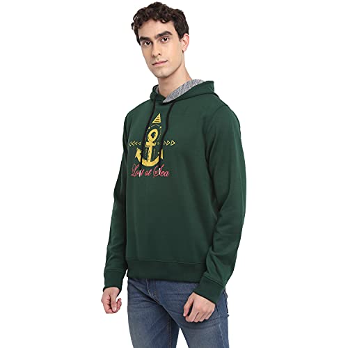 Image of Deniklo Mens Polyester Hooded Neck Sweatshirt