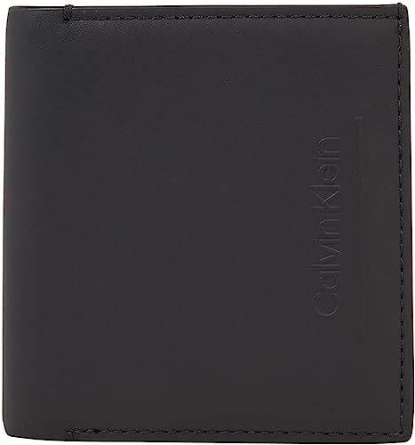 Porte-carte Calvin Klein Homme Trifold Petit Coffret Cadeau Idéal en Noir Ck Black